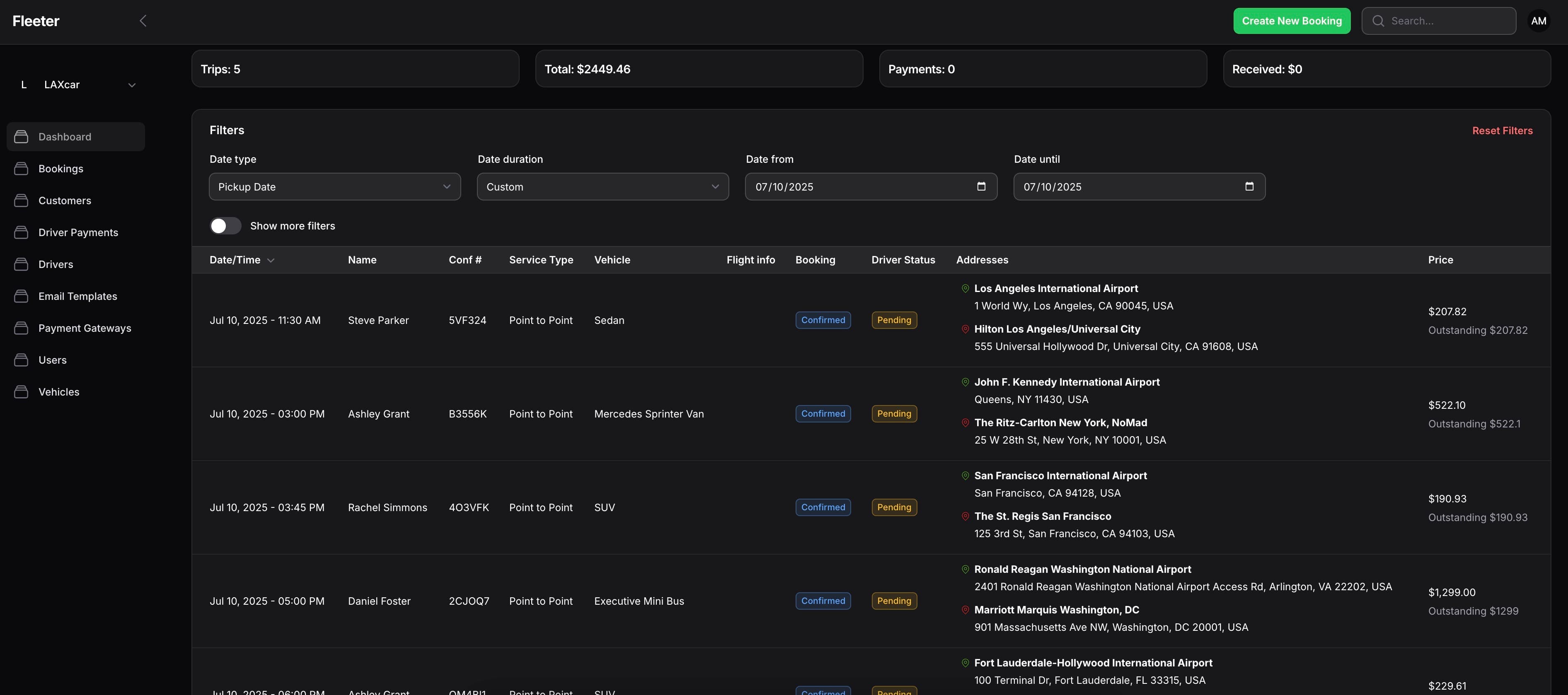 Fleeter.ai Dashboard